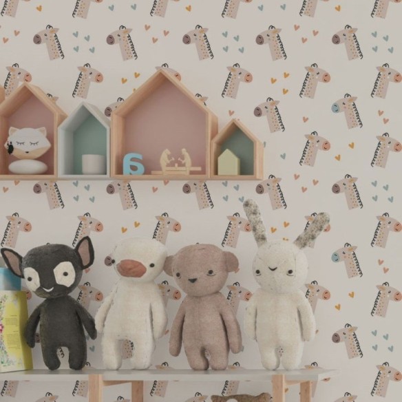 Papel de Parede Adesivo Infantil Girafas N019091