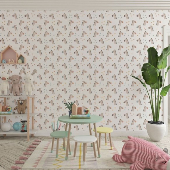 Papel de Parede Adesivo Infantil Girafas N019091