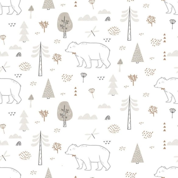 Papel de Parede Adesivo Infantil Inverno Urso Polar N012082