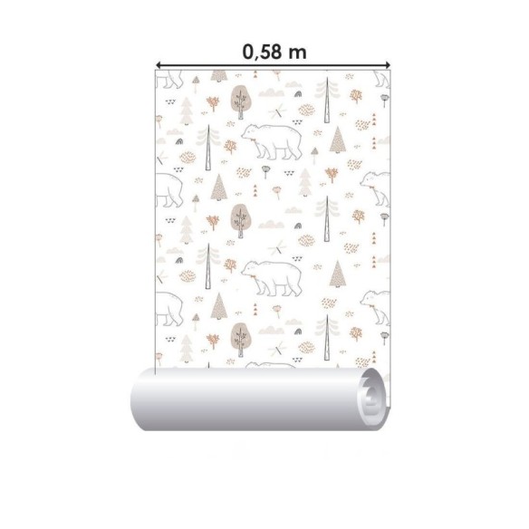 Papel de Parede Adesivo Infantil Inverno Urso Polar N012082