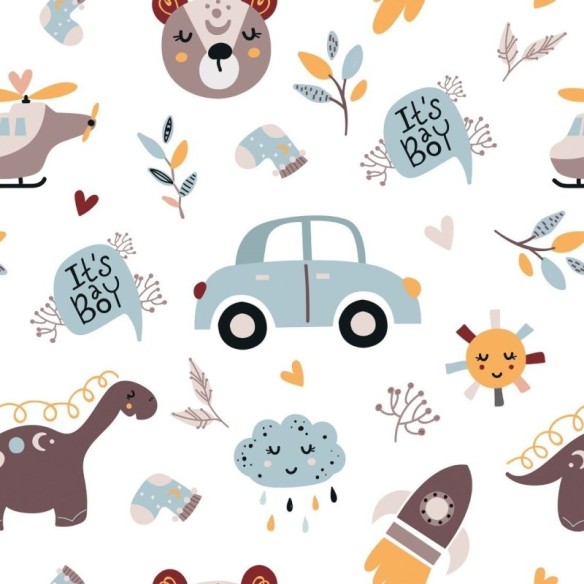 Papel de Parede Adesivo Infantil It's a Boy N019095