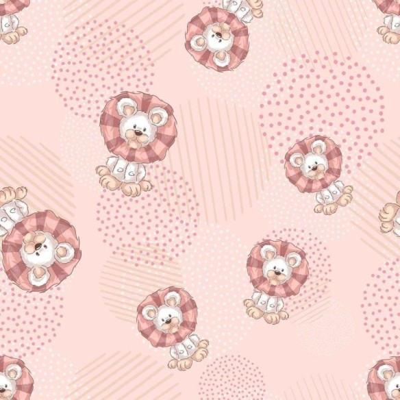 Papel de Parede Adesivo Infantil Leão Rosa N05032