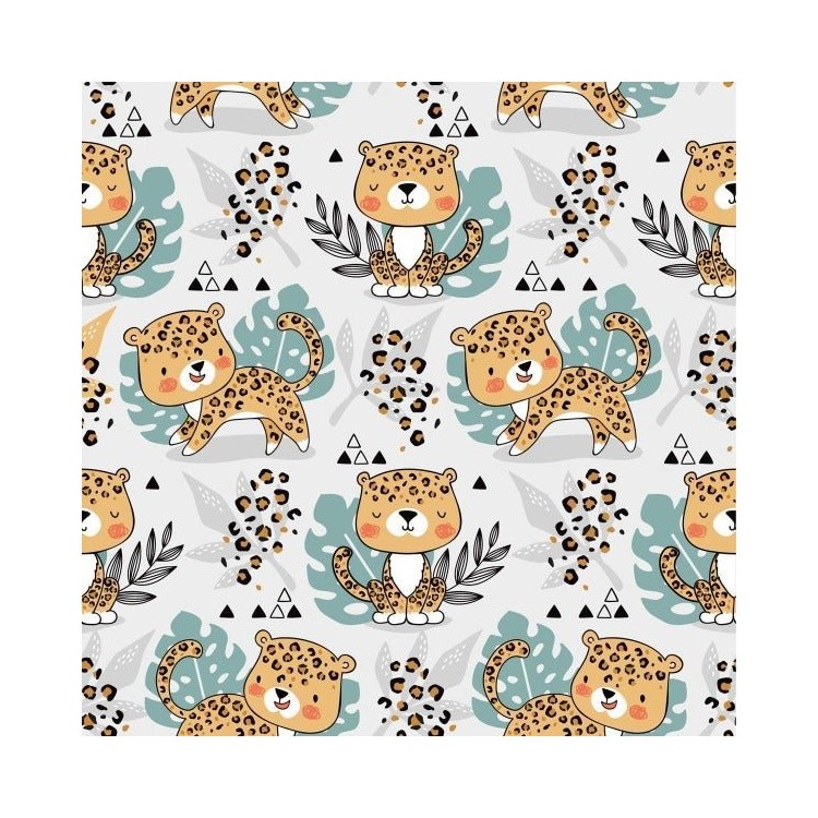 Papel de Parede Adesivo Infantil Leopardo N09083