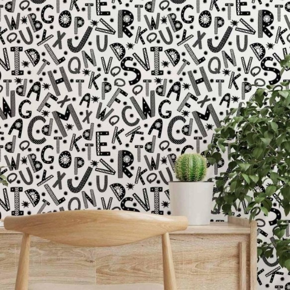Papel de Parede Adesivo infantil letrinhas N014126