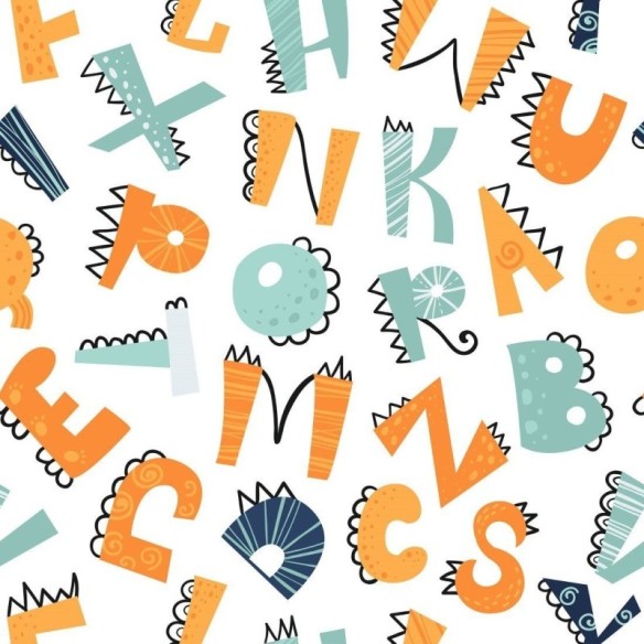 Papel de Parede Adesivo infantil letrinhas N014161