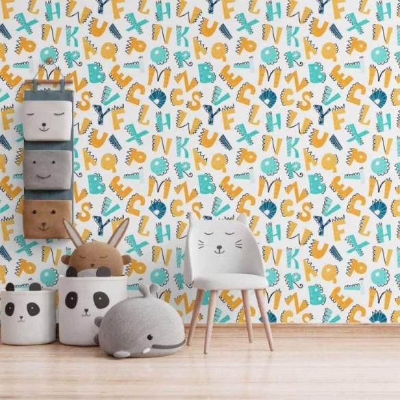 Papel de Parede Adesivo infantil letrinhas N014161