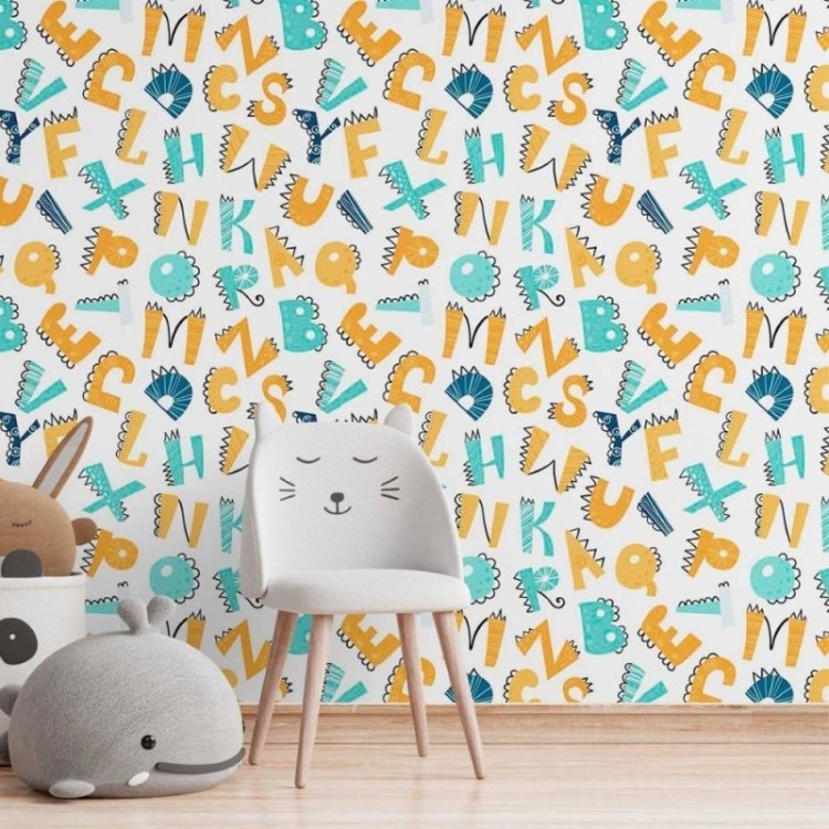 Papel de Parede Adesivo infantil letrinhas N014161