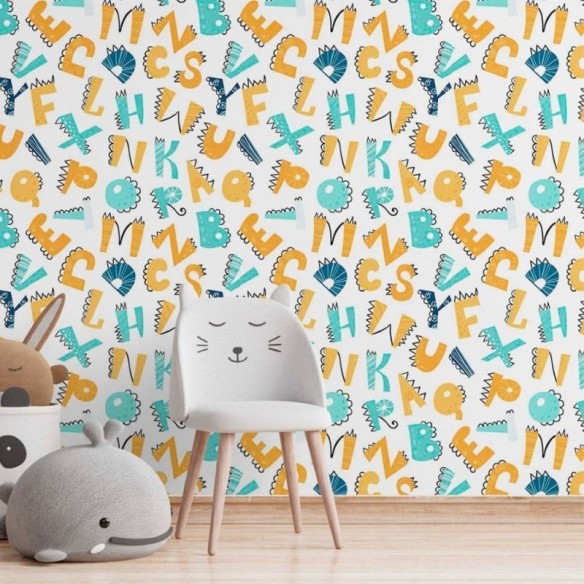 Papel de Parede Adesivo infantil letrinhas N014161