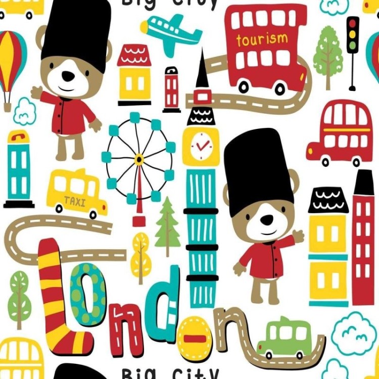 Papel de Parede Adesivo Infantil Londres...