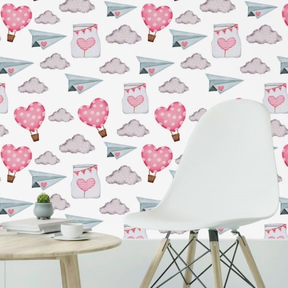 Papel de Parede Adesivo Infantil Love Is In The Air N019107
