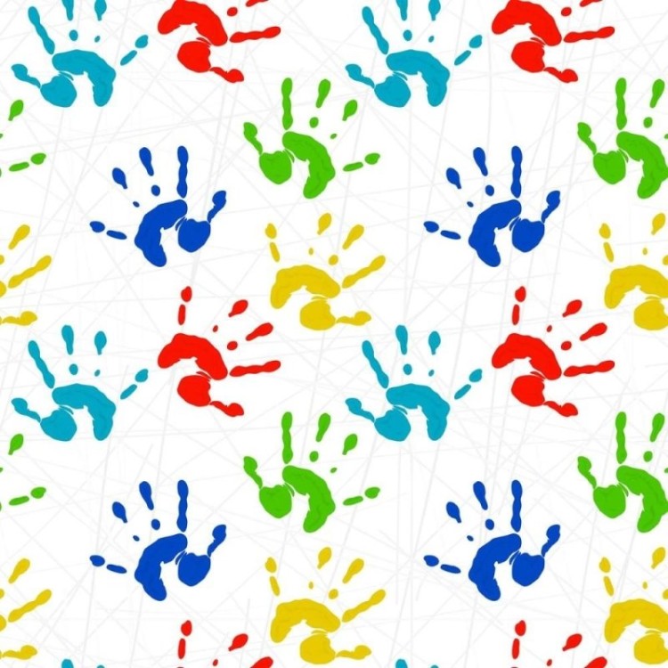 Papel de Parede Adesivo Infantil Mãos N011100