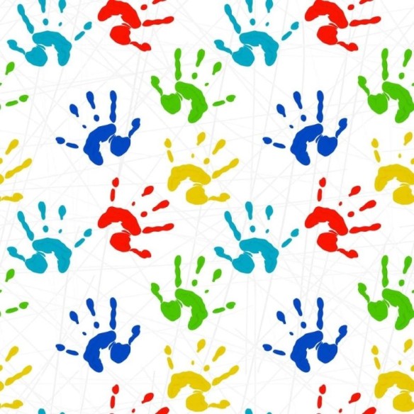Papel de Parede Adesivo Infantil Mãos N011100