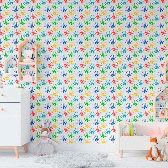Papel de Parede Adesivo Infantil Mãos N011100