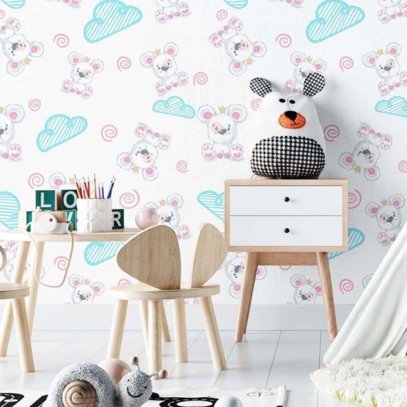 Papel de Parede Adesivo Infantil Nuvem N02285