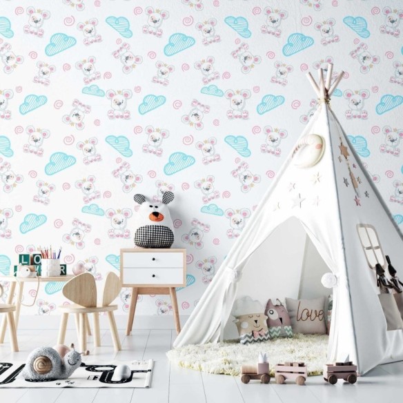 Papel de Parede Adesivo Infantil Nuvem N02285