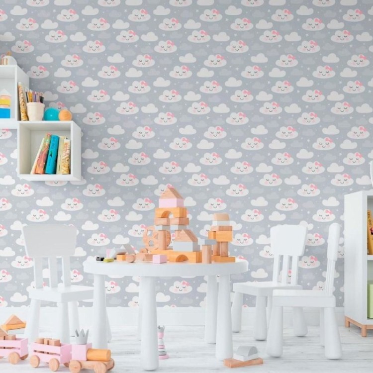 Papel de Parede Adesivo Infantil Nuvens N011099