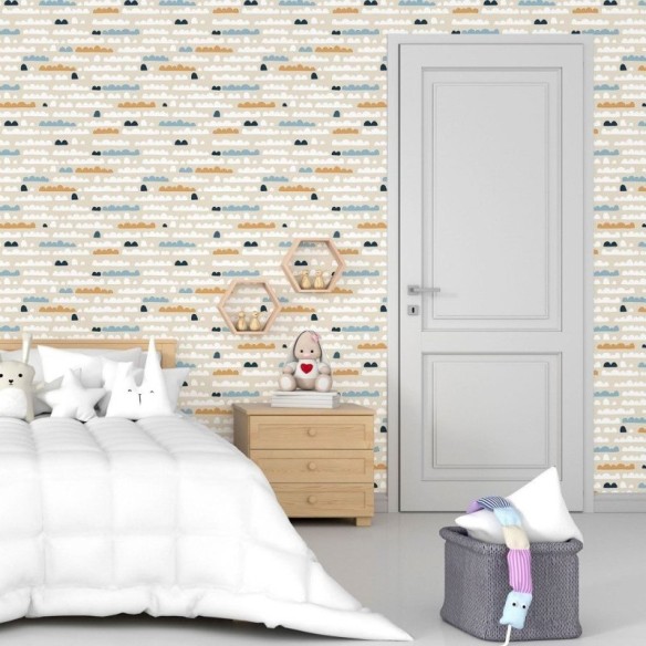 Papel de Parede Adesivo Infantil Nuvens N015019
