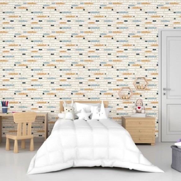 Papel de Parede Adesivo Infantil Nuvens N015019