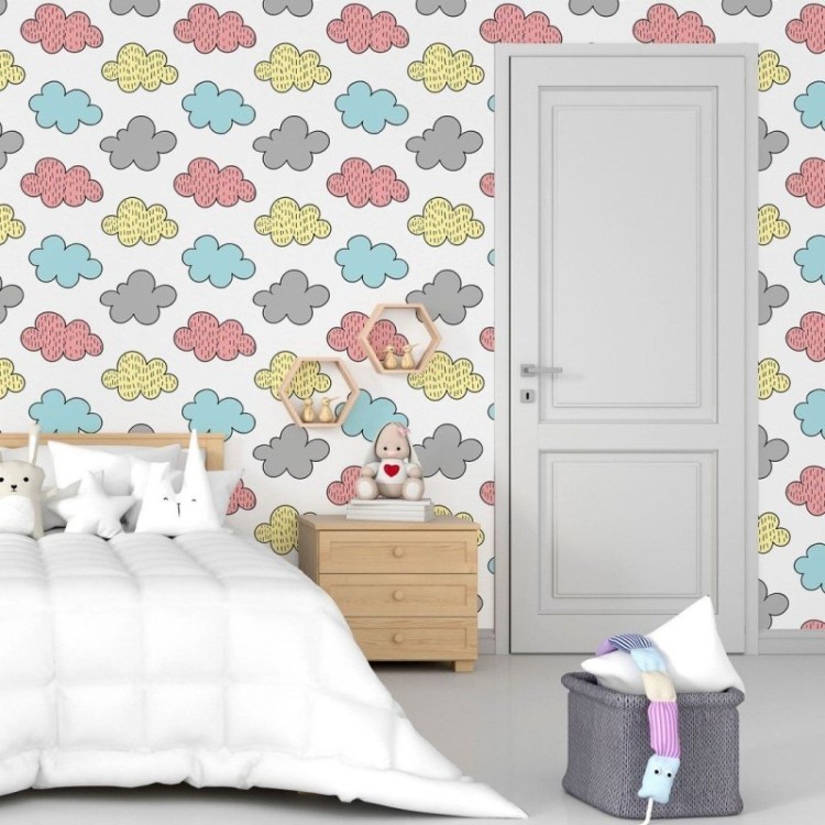 Papel de Parede Adesivo Infantil Nuvens N015143