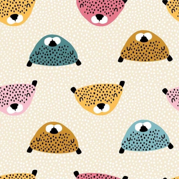 Papel de Parede Adesivo Infantil Onças Abstratas N09039