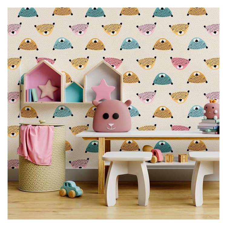 Papel de Parede Adesivo Infantil Onças...
