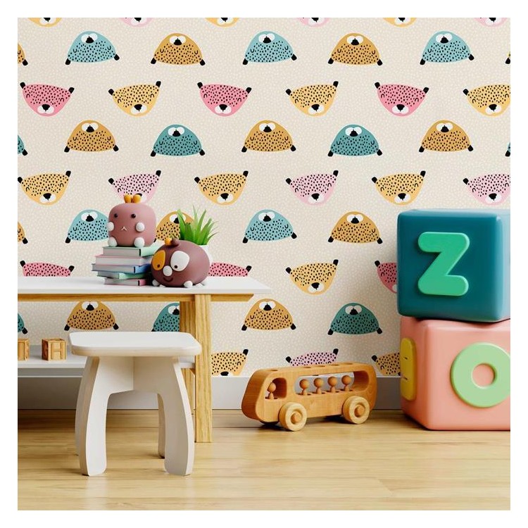 Papel de Parede Adesivo Infantil Onças...