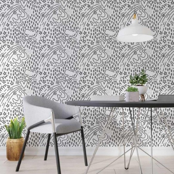Papel de Parede Adesivo Infantil Para Colorir N013244