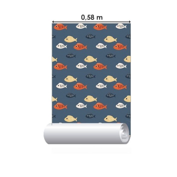 Papel de Parede Adesivo Infantil Peixes N015017