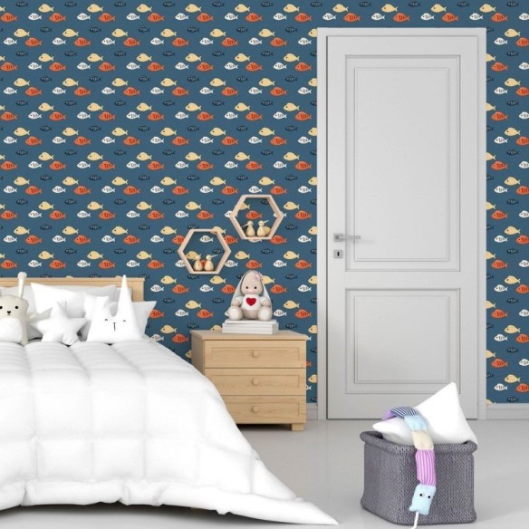 Papel de Parede Adesivo Infantil Peixes N015017