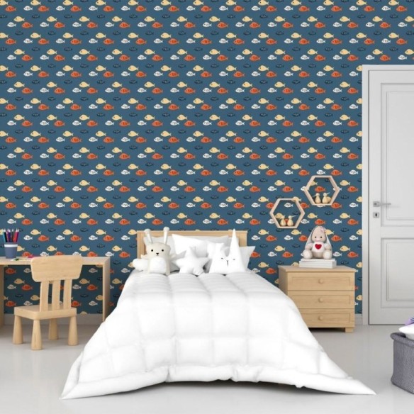 Papel de Parede Adesivo Infantil Peixes N015017