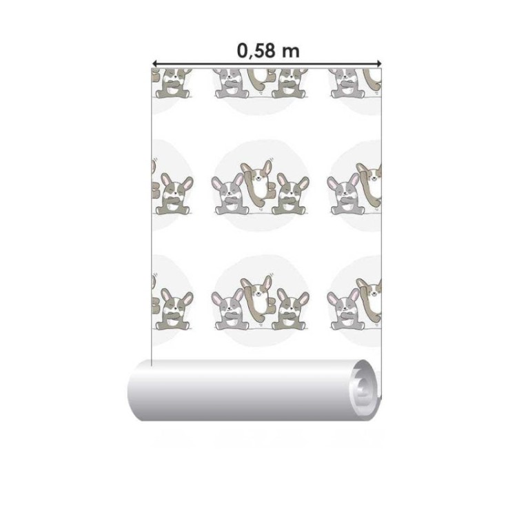 Papel de Parede Adesivo Infantil Pet em Tons de...
