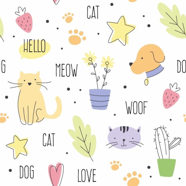 Papel de Parede Adesivo Infantil Pet N02057