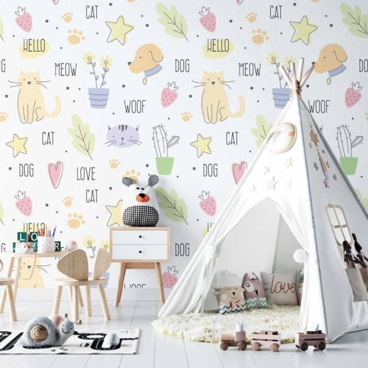 Papel de Parede Adesivo Infantil Pet N02057