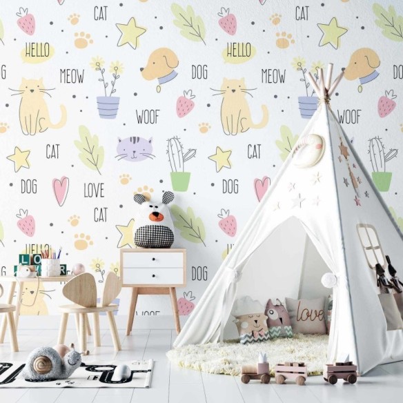 Papel de Parede Adesivo Infantil Pet N02057