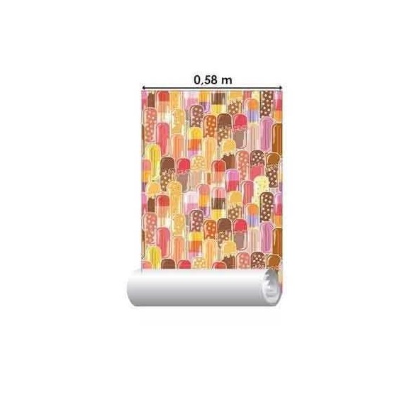 Papel de Parede Adesivo Infantil Picolé Colorido 273450314
