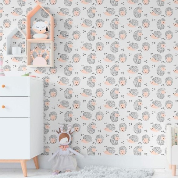 Papel de Parede Adesivo Infantil Porco Espinho N011119