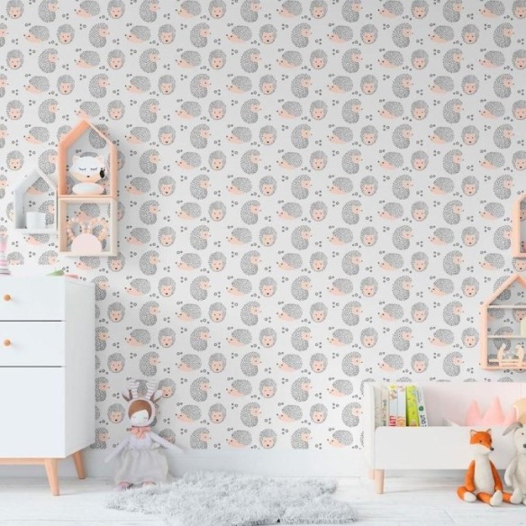 Papel de Parede Adesivo Infantil Porco Espinho N011119