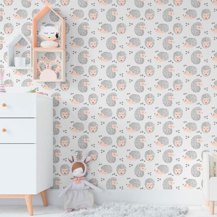 Papel de Parede Adesivo Infantil Porco Espinho...