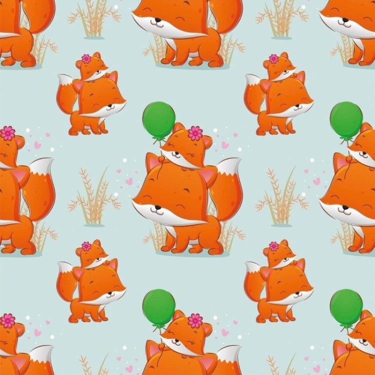 Papel de Parede Adesivo Infantil Raposinhas...