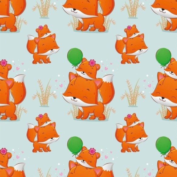 Papel de Parede Adesivo Infantil Raposinhas N017085