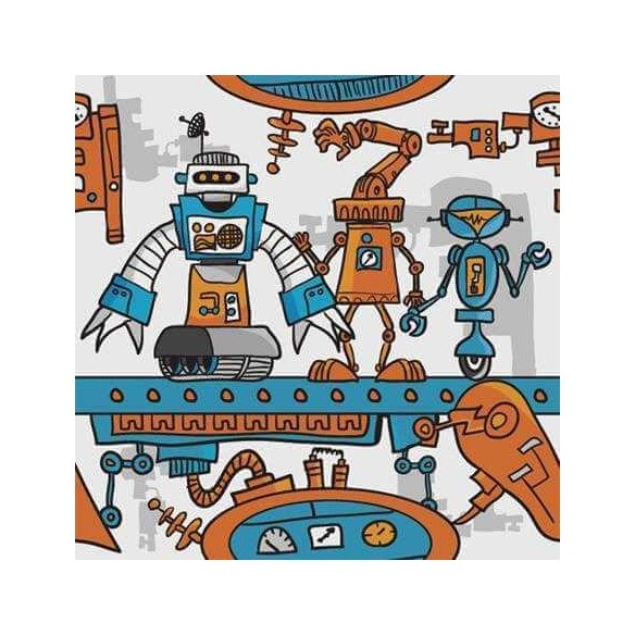 Papel de Parede Adesivo Infantil Robôs 124252813