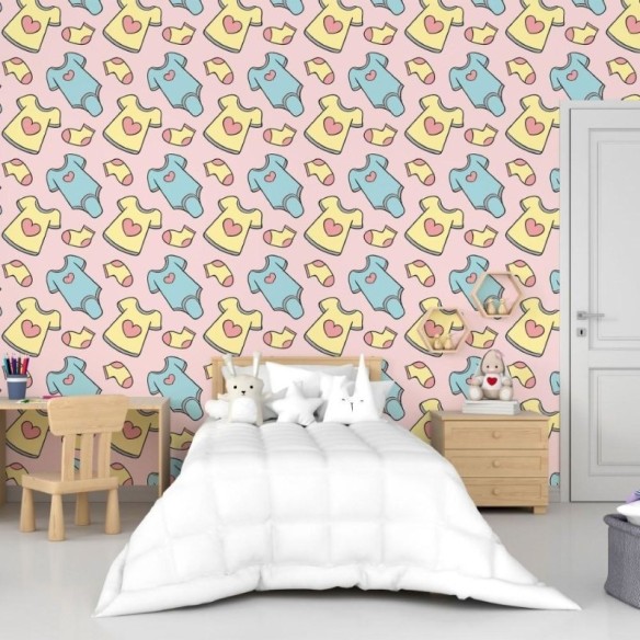 Papel de Parede Adesivo Infantil Roupas N015141