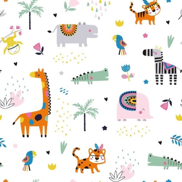 Papel de Parede Adesivo Infantil Safari N018097