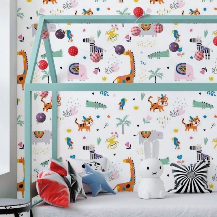 Papel de Parede Adesivo Infantil Safari N018097