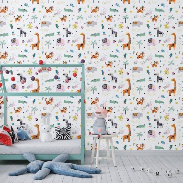 Papel de Parede Adesivo Infantil Safari N018097