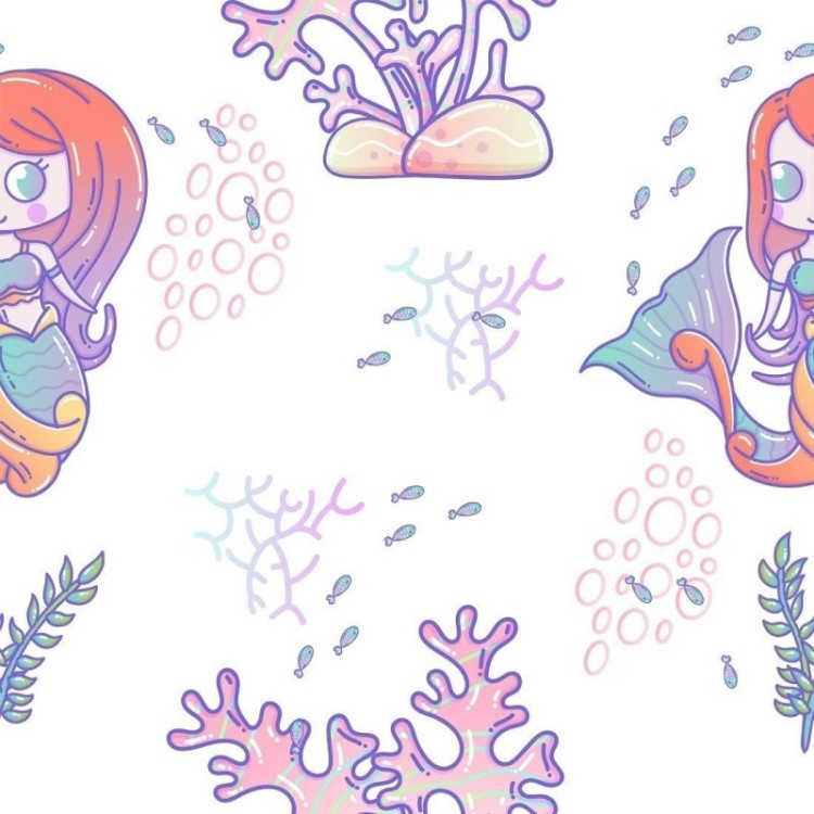 Papel de Parede Adesivo infantil Sereia N014041