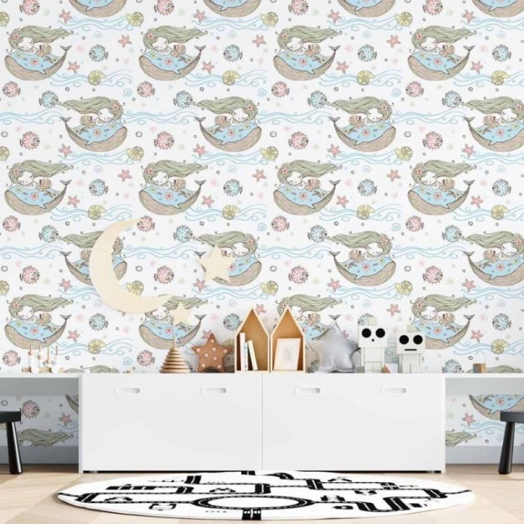 Papel de Parede Adesivo Infantil Sereias N015029