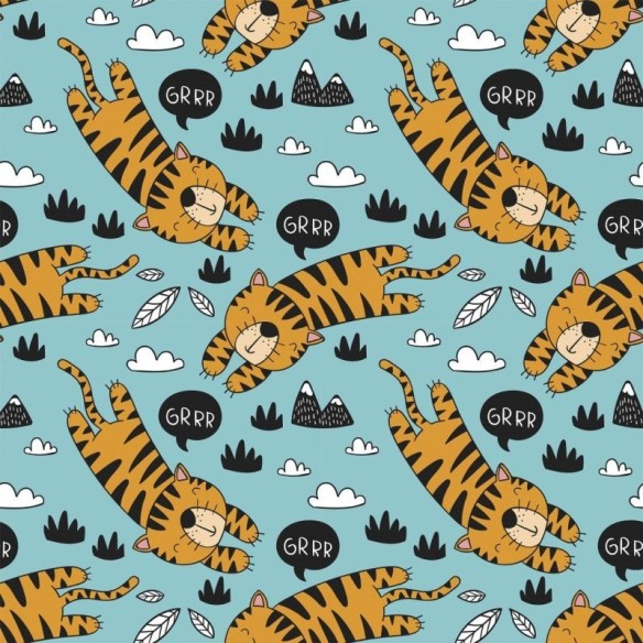 Papel de Parede Adesivo Infantil Tigre N019045