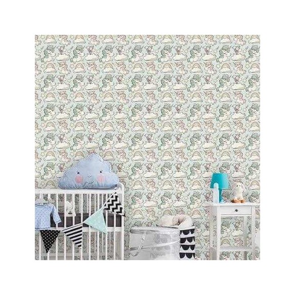Papel de Parede Adesivo Infantil Unicórnios 348050174