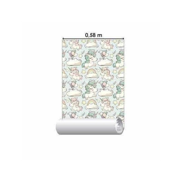 Papel de Parede Adesivo Infantil Unicórnios 348050174
